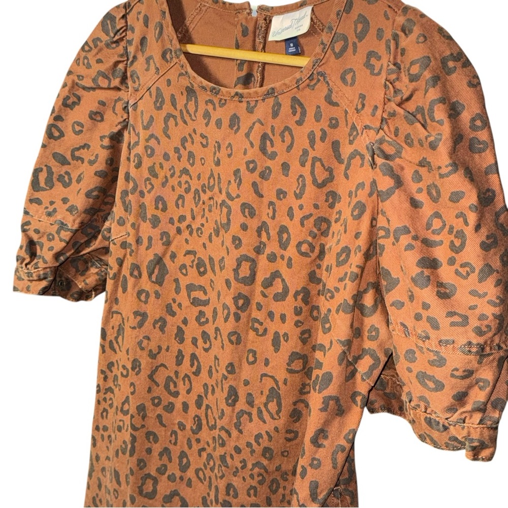 UNIVERSAL THREAD Leopard Denim Mini Puff Sleeves … - image 4